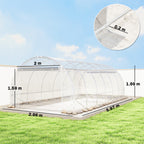 Outsunny 3x6x2 m Tunnel Greenhouse with Roller Doors, Steel Frame and Anti-UV PE Cover, Transparent
