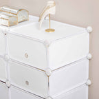 HOMCOM Space-Saving Shoe Cabinet, Plastic Entryway Shoe Rack, Modular Wardrobe for Living Room and Entryways, Shoe Rack, Multipurpose 75x37x73cm, White