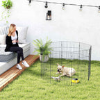 PawHut Dog Playpen Expandable Foldable Metal Enclosure 50x80cm Black