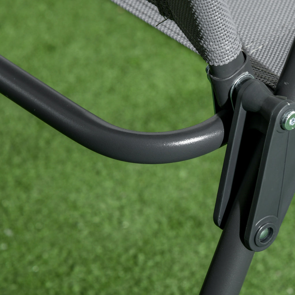 3 Piece Garden Set with 2 Chairs 53.5x64x93 cm and Coffee Table Ø45x50 cm, in Metal, Light Grey