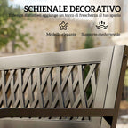 Outsunny Outdoor Garden Bench, 2 Seater, Black Patio Bench