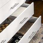 4 Drawer Wooden Bedroom Chest with Metal Handles, White