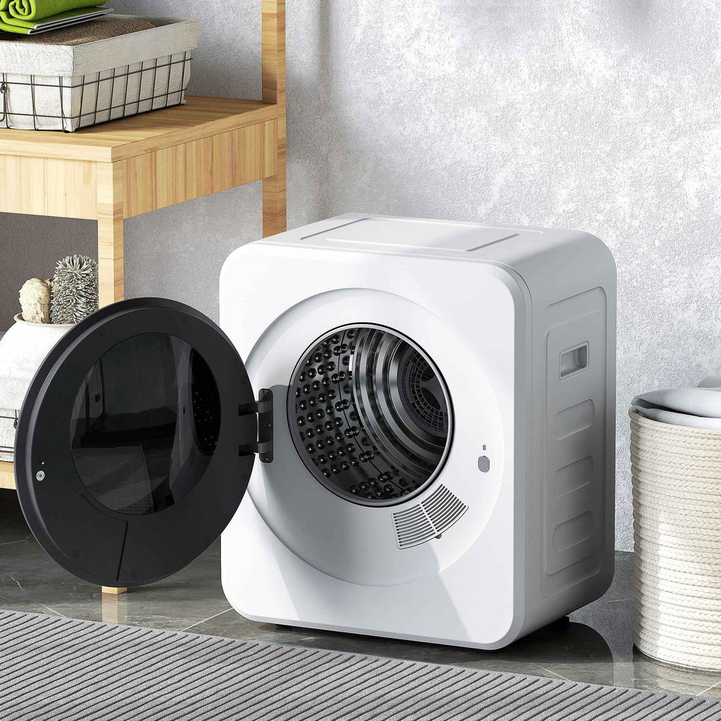 Mini Portable Dryer 4 kg, LED Display, 800W, Front Loading, Up to 60°, Stackable/Wall/Freestanding, Timer, for Home, White
