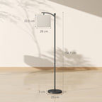 Dimmable LED Floor Lamp with Remote Control, 11 Temperatures and 11 Brightness, 60 Minute Timer, Black
