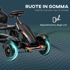 Pedal Go Kart for Children 5-12 Years in PP and Black Metal with Adjustable Seat and Handbrake, 121x58x61 cm