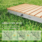 Portable Garden Shower with Height up to 4 m and Adjustable Water Jets, 70x55 cm, Wood