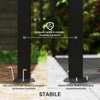 Curved Pergola with 16 Drainage Holes, Metal and Polyester, 248x298x200/250 cm, Cream White