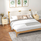 Homcom Set 2 Bedroom Bedroom Boho style with 2 drawers, 40x40x56cm, natural wood - Borgè