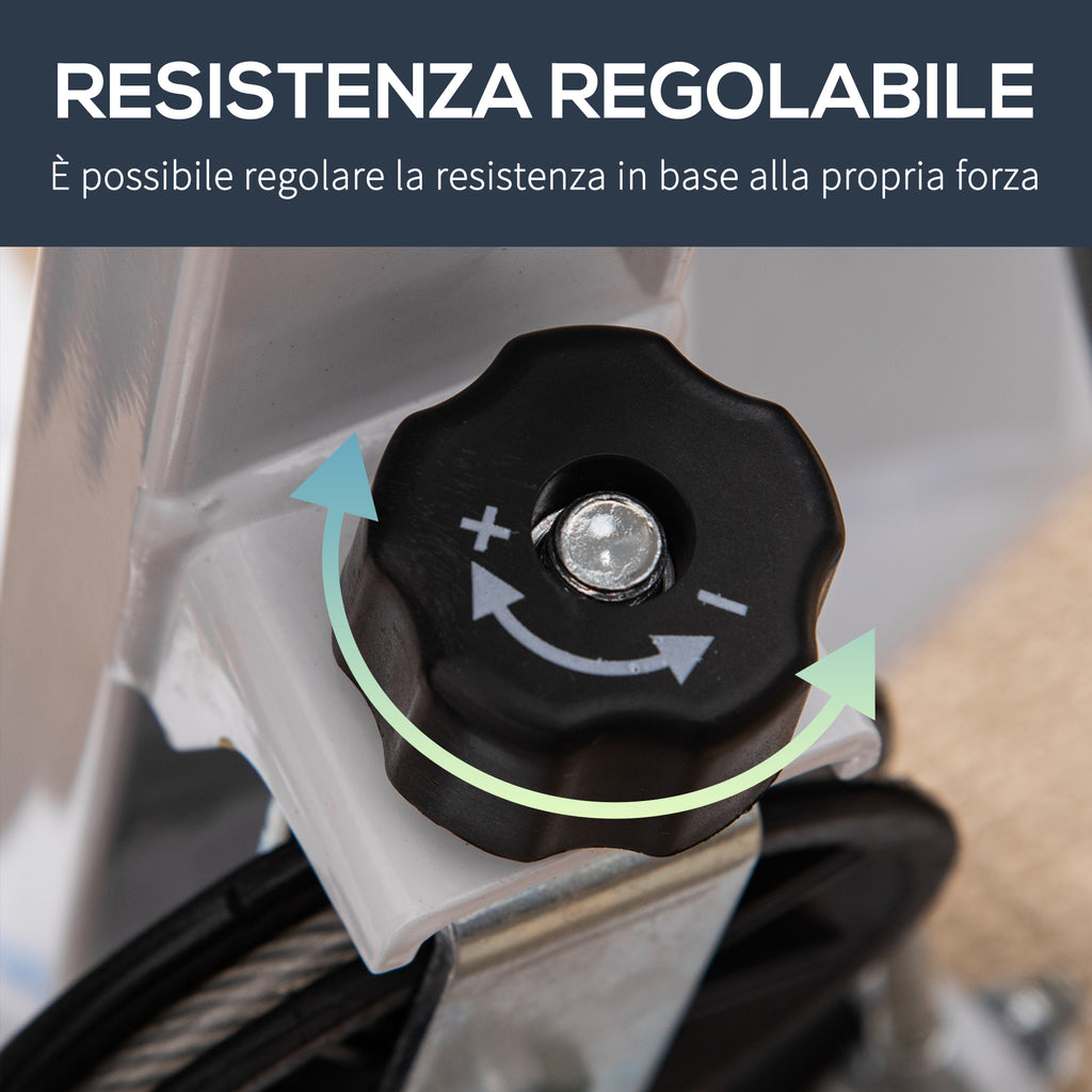 Stepper with Handlebar, Non-Slip Pedals and LCD Monitor, in Steel and ABS, 55x44x108 cm, White Black and White