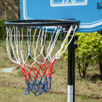 Height-Adjustable Basketball Hoop (197.5-245cm), Wheeled Base and Backboard, Blue