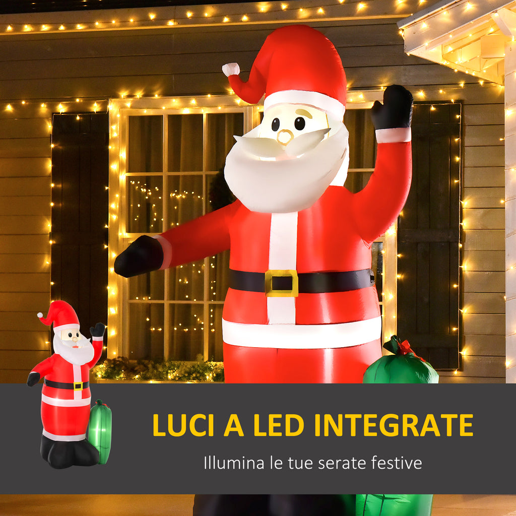 Luminous Inflatable Santa Claus 240cm with Gift Bag LED Lights Christmas Decoration