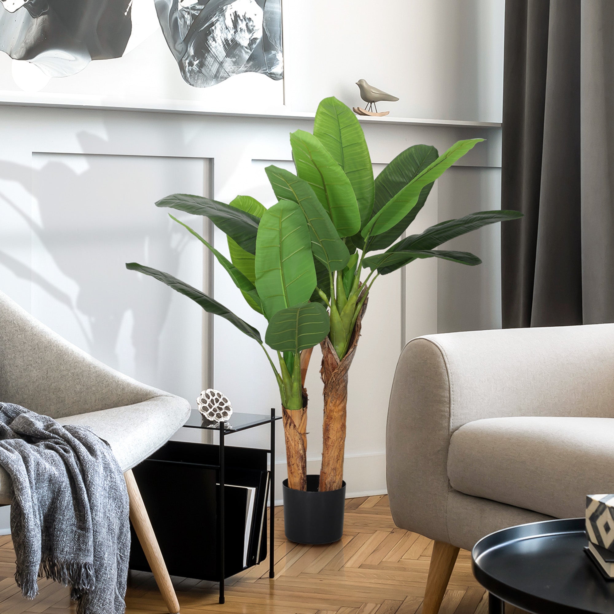 Artificial Banana Plant 120 cm High with Pot Included for Indoors, Green