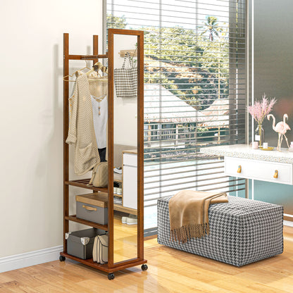 Homcom chamber mirror and entrance with 3 lower and binary shelves, in wood and glass, 35.8x59.8x170 cm - Borgè