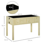 Outsunny Folding Wooden Raised Garden Bed with Drainage Holes, 115x56x76 cm, Wood Color