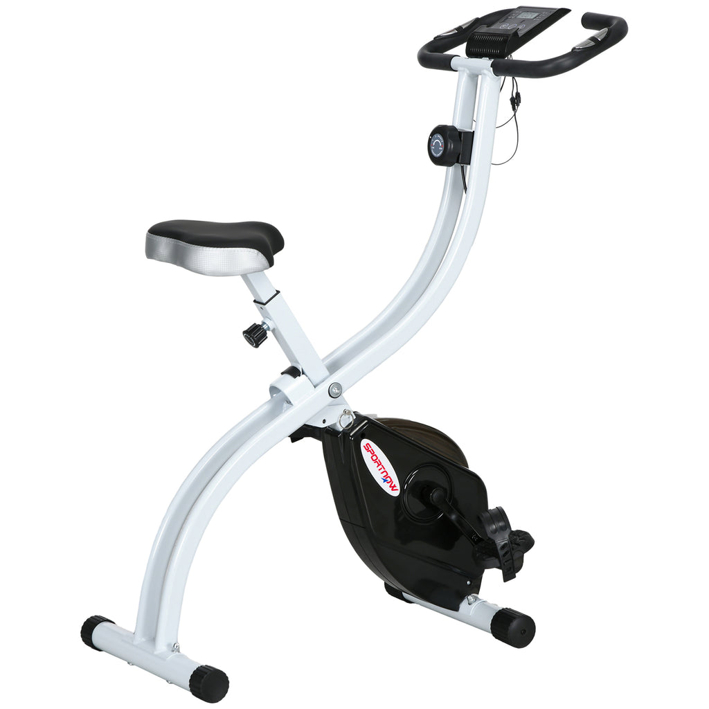 Folding Magnetic Exercise Bike with 8 Resistance Levels and Adjustable Seat, Steel, 97x43x110 cm, Black