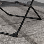 Folding and Reclining Garden Chair on 4 Levels, in Steel and Polyester, 69x91x96 cm, Black Gray - Borgè