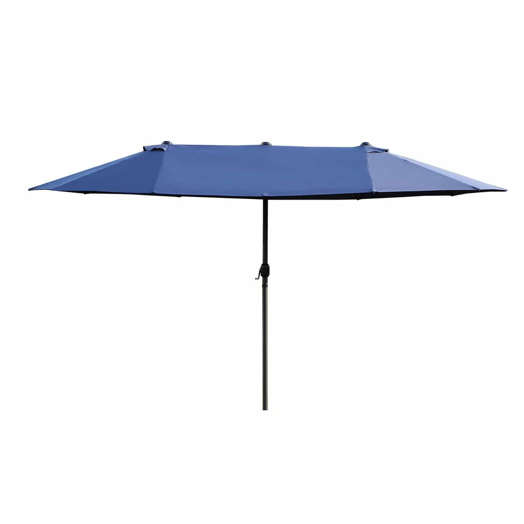 Double Garden Umbrella with Crank Opening, Steel and Polyester, 460x270x240 cm, Blue - Borge' Group Limited