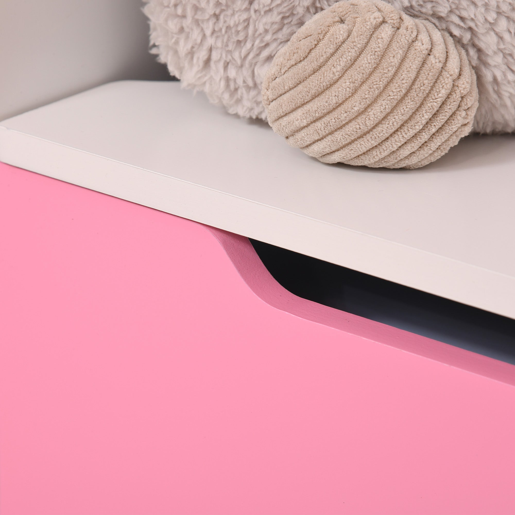 Children's Bench with Wooden Backrest, 3-6 Years, 60x30x50 cm, Pink