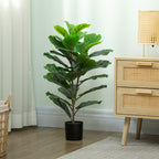 80cm Tall Indoor Artificial Ficus Lyrata Plant with Pot, Home and Office Decoration, Green