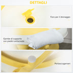 Foldable Bathtub for Children 0-3 Years with Temperature Indicator and Cushion, 81.5x50.5x23.5 cm, Yellow