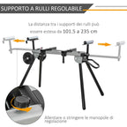 DURHAND Universal Extendable and Foldable Mitre Saw Stand, 150kg Capacity, Black and Silver