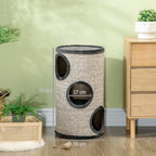 3-Tier Cat House with Sisal Scratching Post and Plush, Ø38x70cm, Grey