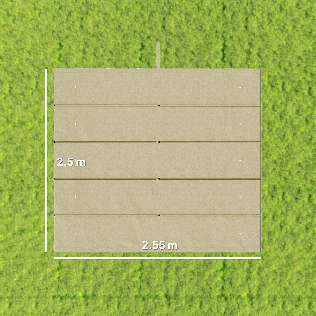 Outsunny Gazebo Pergola Roof with 10 Drainage Holes in Polyester, 250x255 cm, for 3x3m Pergola, Beige