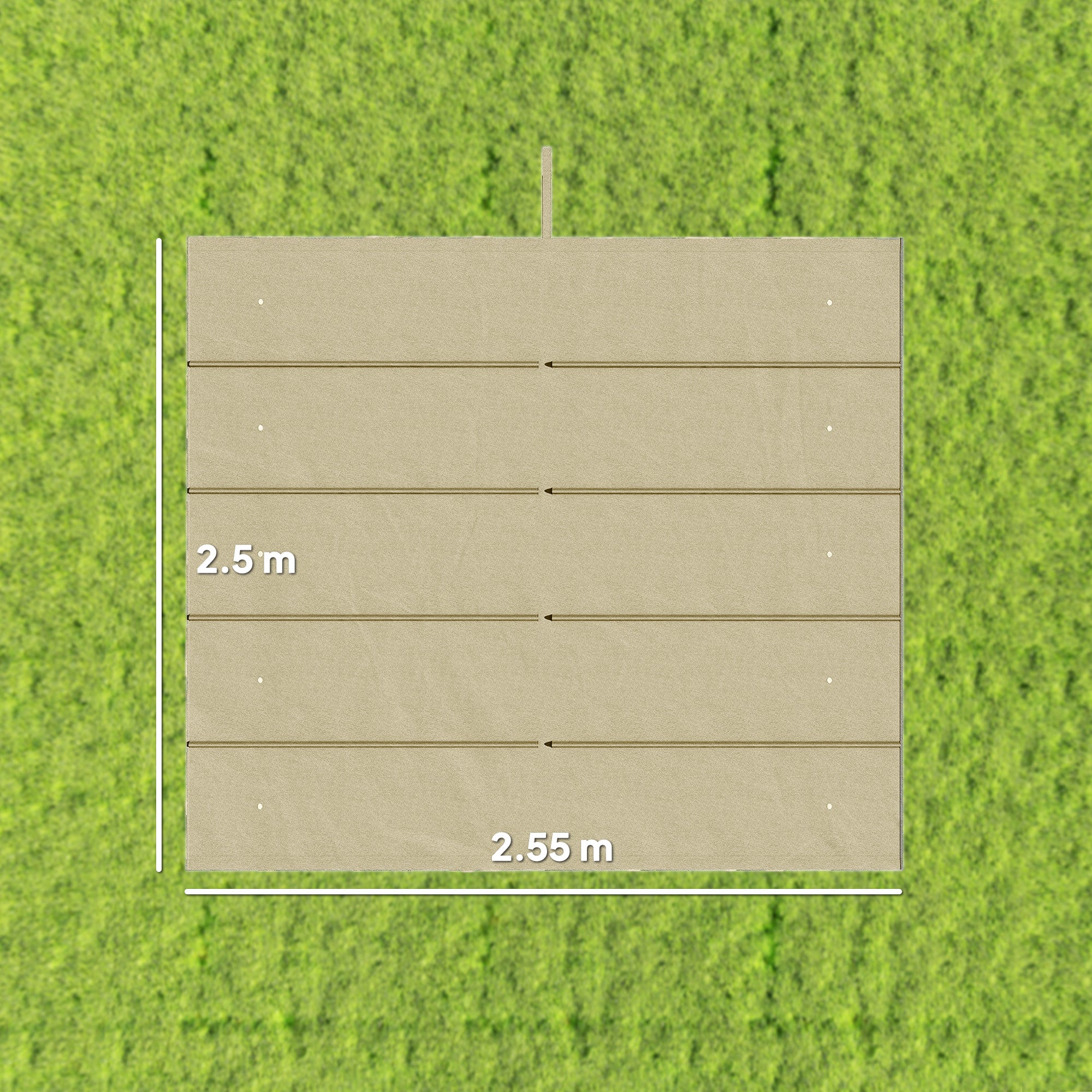 Outsunny Gazebo Pergola Roof with 10 Drainage Holes in Polyester, 250x255 cm, for 3x3m Pergola, Beige