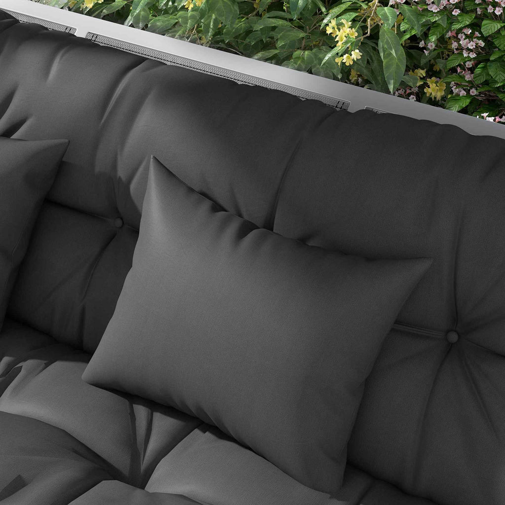 Outsunny Set of 4 Garden Cushions for Backrest and Seat with Padding, in Polyester, Charcoal Grey
