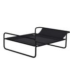 PawHut Raised Outdoor Dog Bed with Headrest for Small and Medium Dogs, 91 x 69 x 29 cm, Black