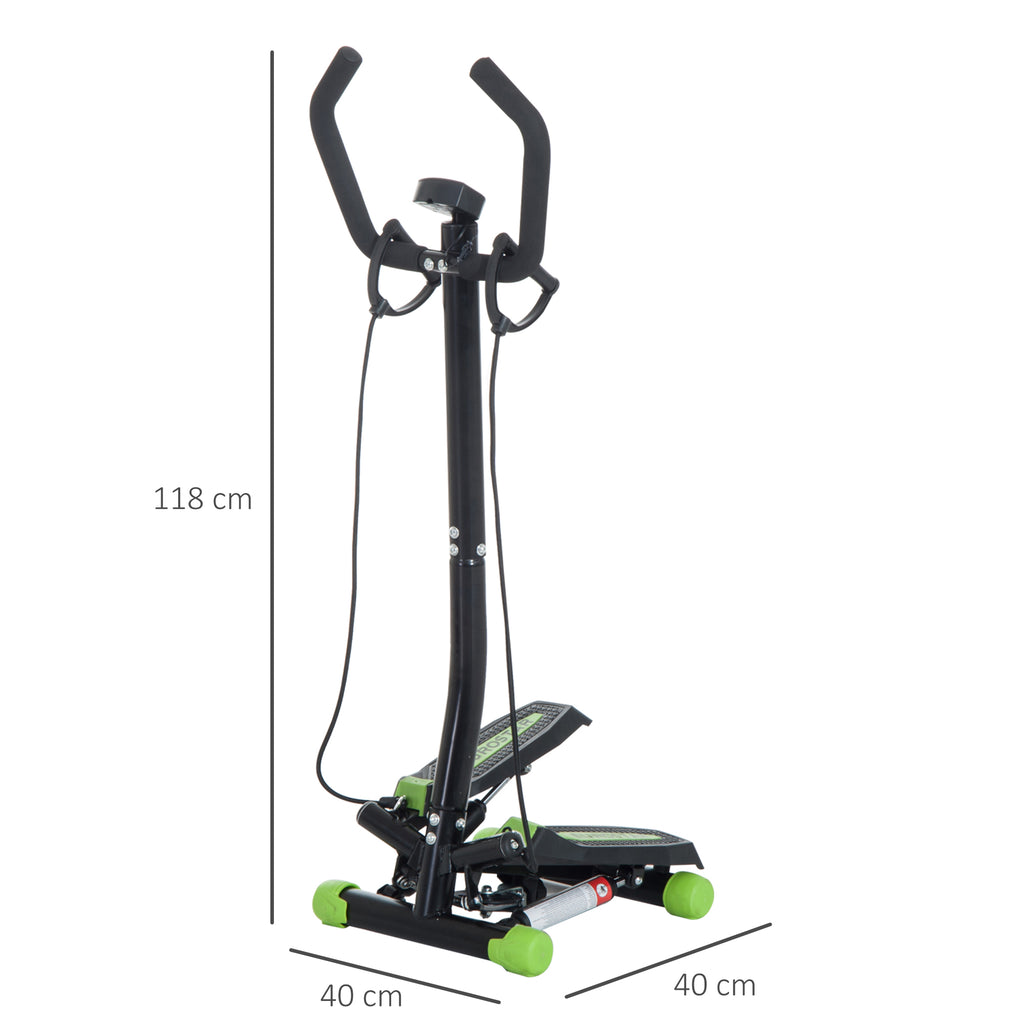HOMCOM Professional Stepper with Handlebar and Steel Ropes for Home Training, 40 x 40 x 118cm, Black