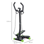 HOMCOM Professional Stepper with Handlebar and Steel Ropes for Home Training, 40 x 40 x 118cm, Black