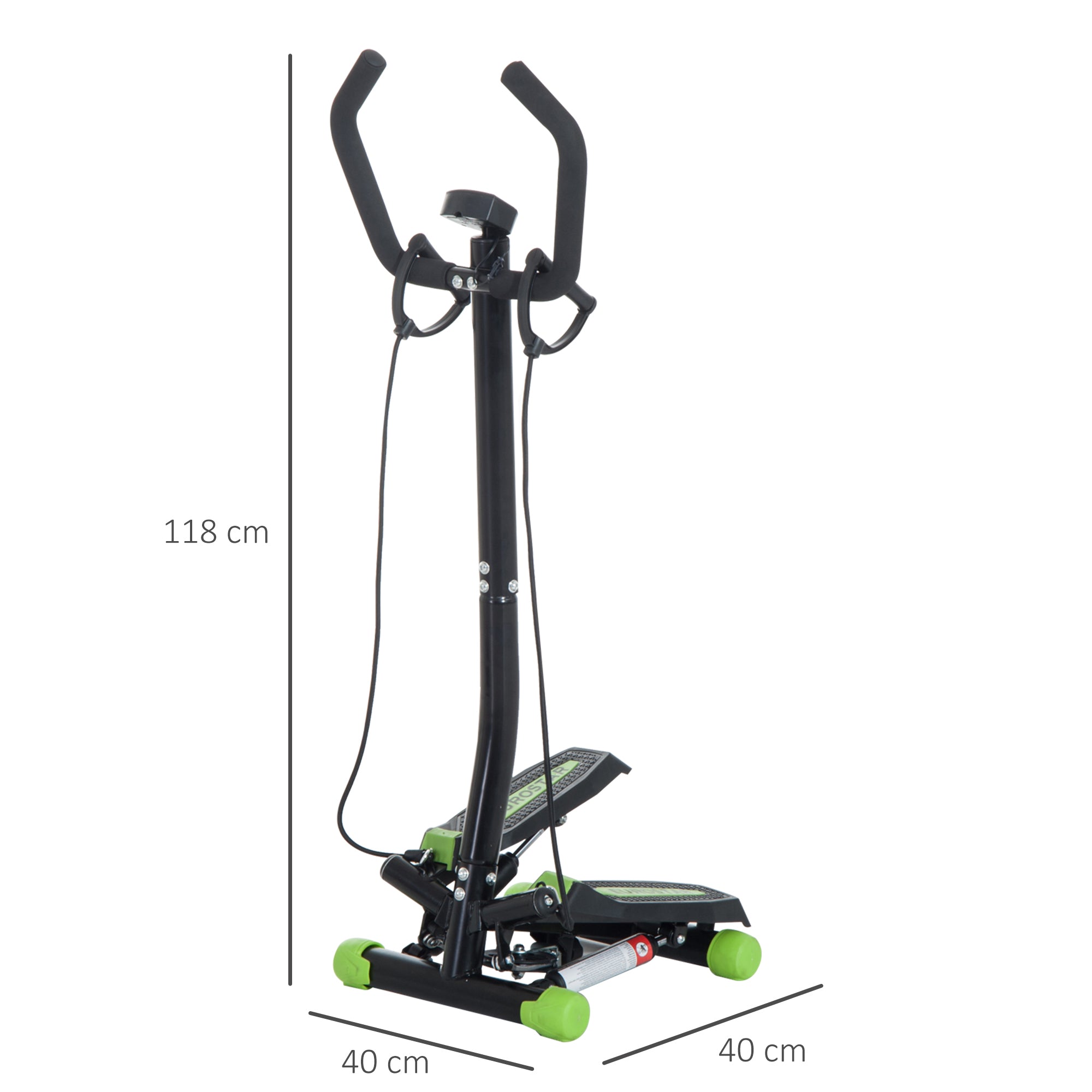 HOMCOM Professional Stepper with Handlebar and Steel Ropes for Home Training, 40 x 40 x 118cm, Black