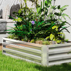 Outsunny Open Bottom Raised Garden Bed with Galvanized Steel Lining, 120x60x30.5 cm, Silver