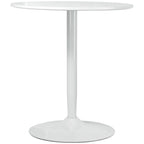 Modern Round Table for 2 People in MDF and Steel, Ø70x75cm, White