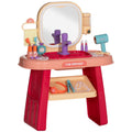 Dressing Table for Girls 3-6 Years with Acrylic Mirror and Faucet, PP and GPPS, 55x29x71 cm, Pink