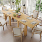 HOMCOM Extendable Dining Table for 4-6 People in Wood and Steel, 140x80x77.5 cm, Wood Color