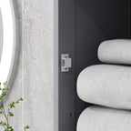 Bathroom Column Cabinet Space Saving with Cabinet, Drawer and MDF Shelves, 40x27x171.5cm, Grey