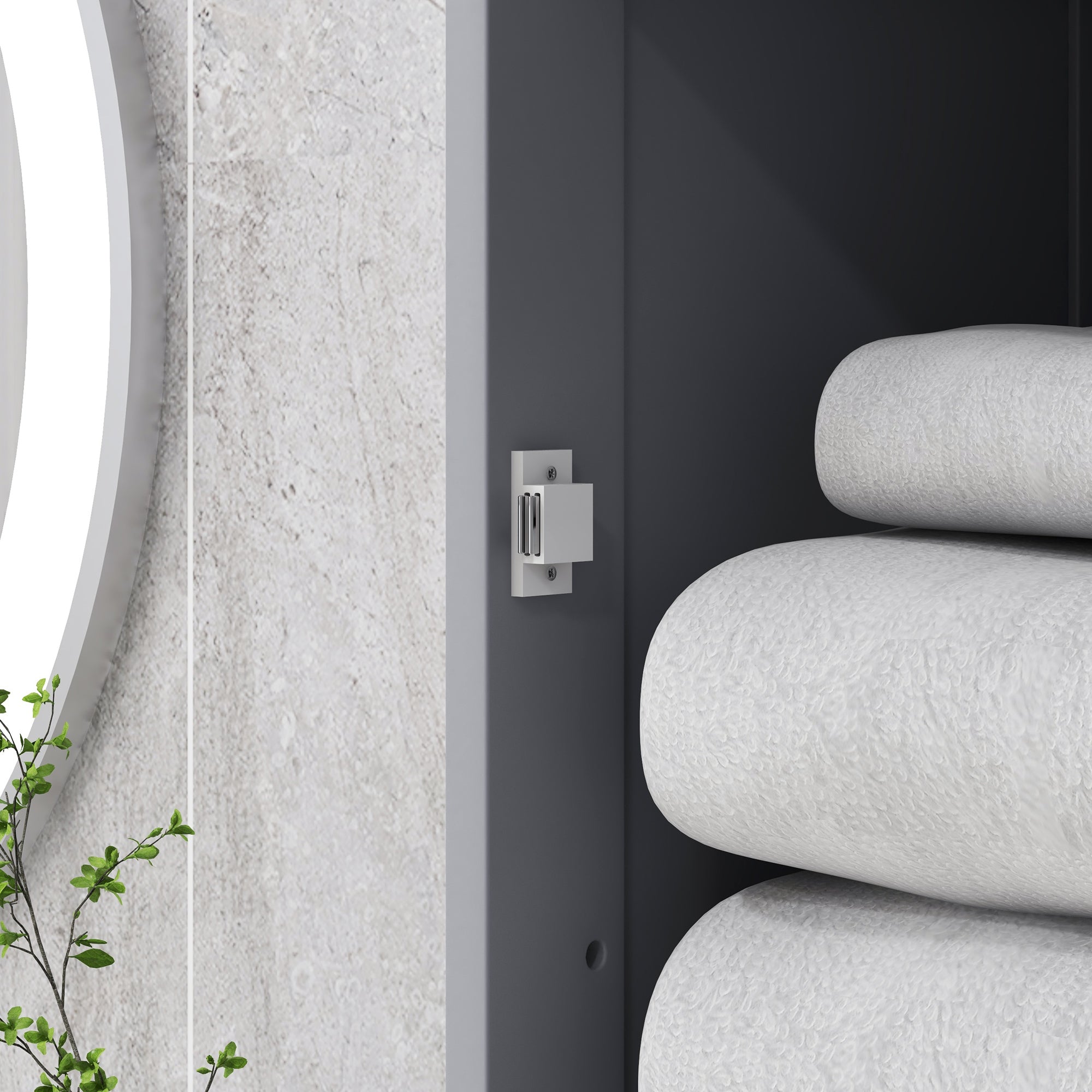 Bathroom Column Cabinet Space Saving with Cabinet, Drawer and MDF Shelves, 40x27x171.5cm, Grey