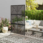 Decorative Outdoor Divider and Trellis for Climbing Plants, 122x45x198 cm, Black