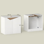 HOMCOM Under Sink Cabinet with 2 Soft-Close Doors for Pedestal-Free Sink, 60x35x57.9 cm, White