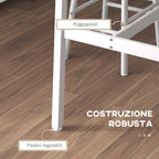HOMCOM Industrial Style High Table and 2 Bar Stools with Footrest, White and Oak
