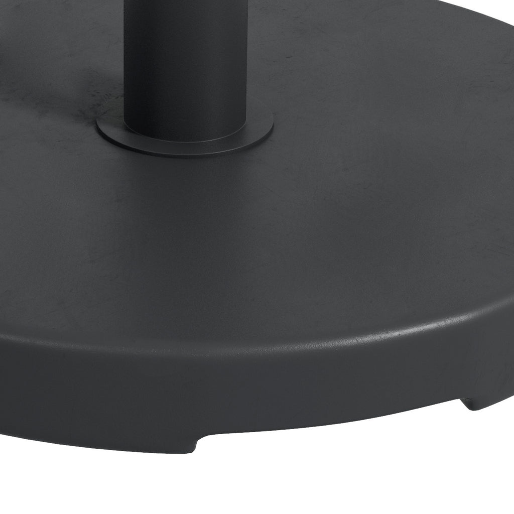 15kg Round Umbrella Base for Ø24-38mm Poles, Plastic and Concrete, Ø46.5 cm, Black