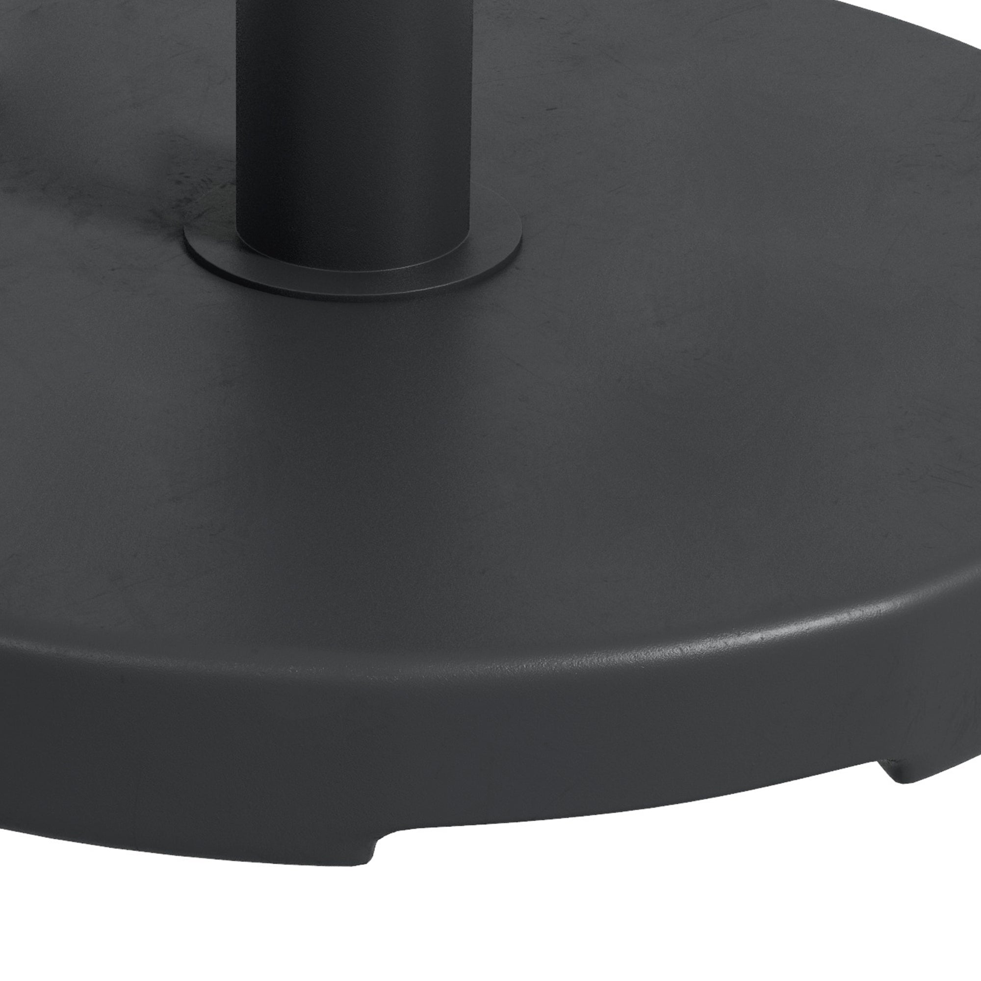 15kg Round Umbrella Base for Ø24-38mm Poles, Plastic and Concrete, Ø46.5 cm, Black