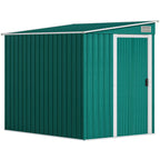Outsunny 1.5x2m Metal Tool Shed with Base, Sliding Door and Sloped Roof, Green