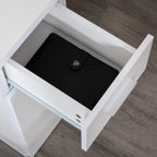 Homcom Modern Angular Wooden Desk with drawer, locker and shelves, office furniture and home, white - Borgè