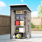 Outsunny Steel Garden Shed with Vents and Lockable Door, 107.5x91x185 cm, Dark Grey