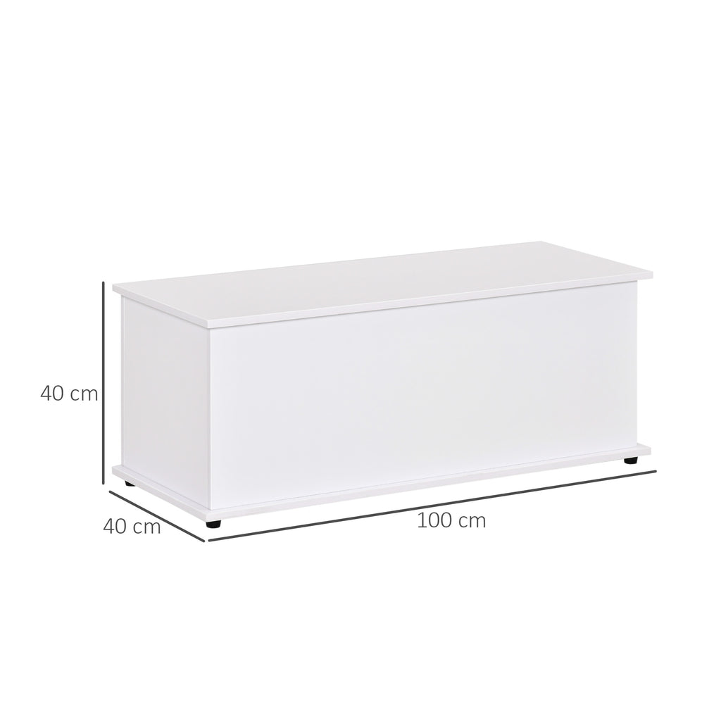 HOMCOM Multipurpose Chipboard Storage Bench with Opening Lid, for Bedroom and Entrance, 100x40x40cm, White