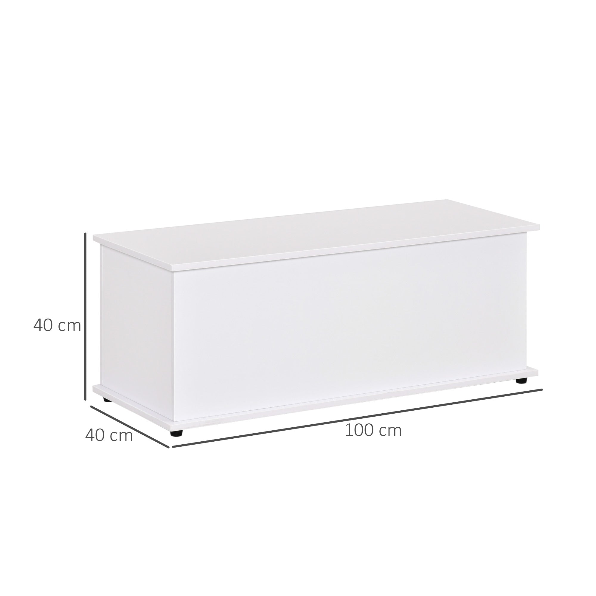 HOMCOM Multipurpose Chipboard Storage Bench with Opening Lid, for Bedroom and Entrance, 100x40x40cm, White