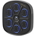 SPORTNOW Wall-Mounted Musical Boxing Machine with 9 Speeds, Bluetooth Connection and Gloves, 41.8 x 44.6 x 7.5 cm, Black and Blue